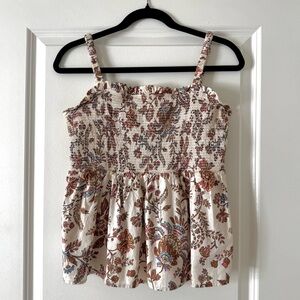 Old Navy Smocked Peplum Babydoll Tank Plus